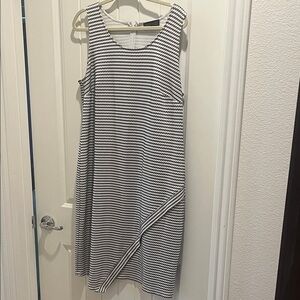 Eloquii Asymmetrical Black and White Dress